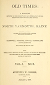 Old Time of North Yarmouth Vols 1-2